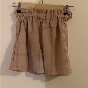 mauve plaid high waisted shorts
